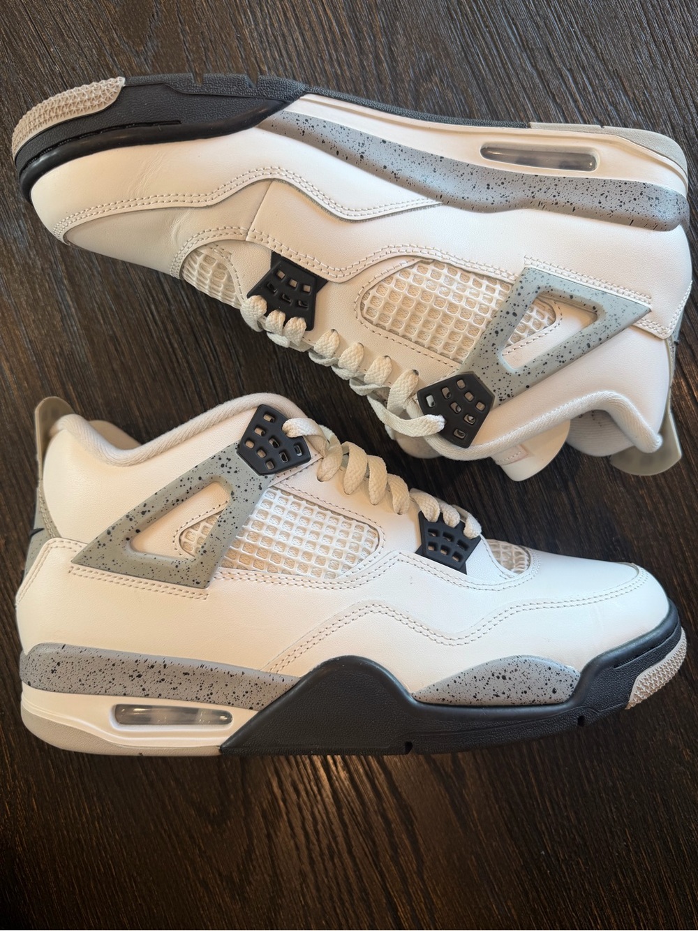 Jordan Air Jordan 4 Retro White Cement Summit White Black Men Size 10